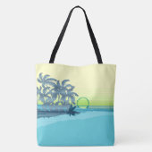 Big Sunset Stripe Hawaiian Surfers Beach Bag Tote Bag (Achterkant)