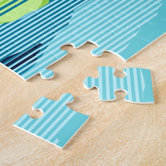 Big Sunset Stripe Hawaiian Surfers Legpuzzel (Zijkant)