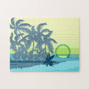 Big Sunset Stripe Hawaiian Surfers Legpuzzel