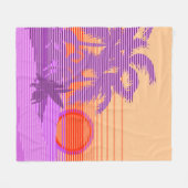 Big Sunset Stripe Hawaiian Surfers Violet Fleece Deken (Voorkant (Horizontaal))