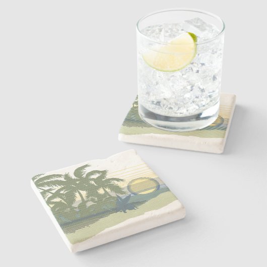 Big Sunset Stripe Hawaiian Tiki Bar Onderzetters (Zijkant)