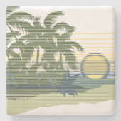 Big Sunset Stripe Hawaiian Tiki Bar Onderzetters (Voorkant)