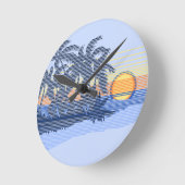 Big Sunset Stripe Hawaiian Wall klokken (Hoek)