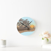 Big Sunset Stripe Hawaiian Wall klokken (Huis)