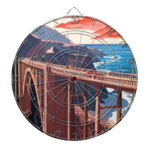  Big Sur Bixby Bridge VS-toerisme Dartbord