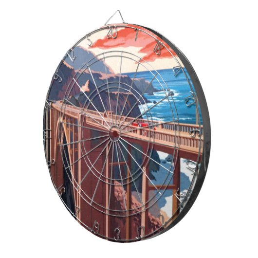  Big Sur Bixby Bridge VS-toerisme Dartbord (Voorkant Rechts)