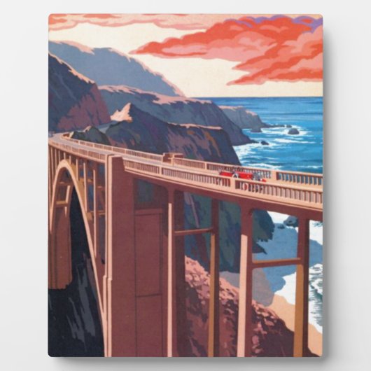  Big Sur Bixby Bridge VS-toerisme Fotoplaat (Voorkant)