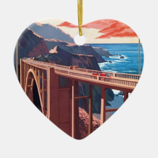 Big Sur Bixby Bridge VS-toerisme Keramisch Ornament (Voorkant)