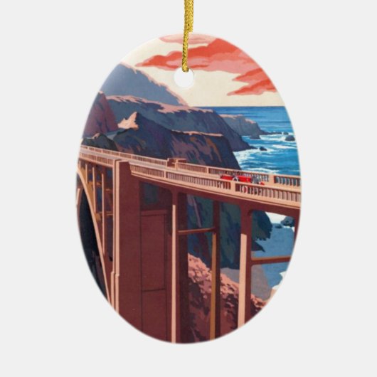 Big Sur Bixby Bridge VS-toerisme Keramisch Ornament (Voorkant)