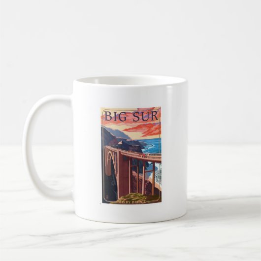  Big Sur Bixby Bridge VS-toerisme Koffiemok (Links)