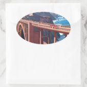 Big Sur Bixby Bridge VS-toerisme Ovale Sticker (Tas)
