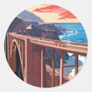 Big Sur Bixby Bridge VS-toerisme Ronde Sticker