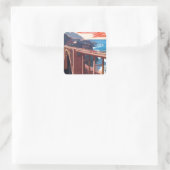 Big Sur Bixby Bridge VS-toerisme Vierkante Sticker (Tas)
