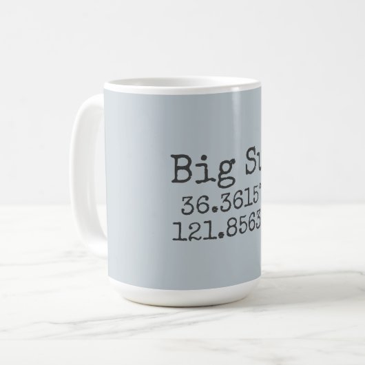 Big Sur breedtegraad en lengtegraad Koffiemok (Voorkant links)