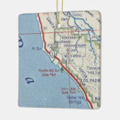 Big Sur CA kaart Keramisch Ornament (Links)