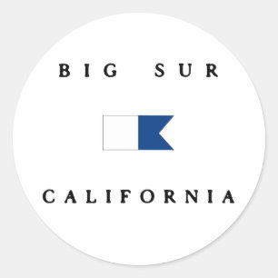 Big Sur California Alpha Dive Flag Ronde Sticker