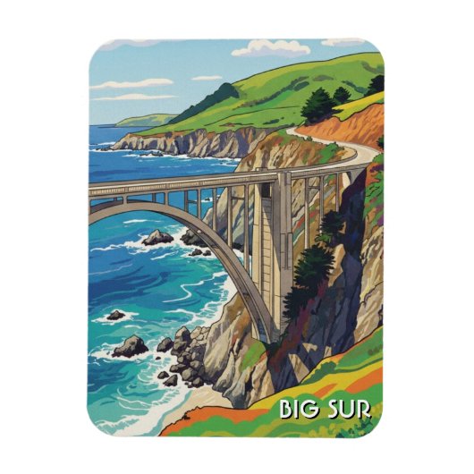 Big Sur California Bixby Bridge Reis Magneet (Verticaal)