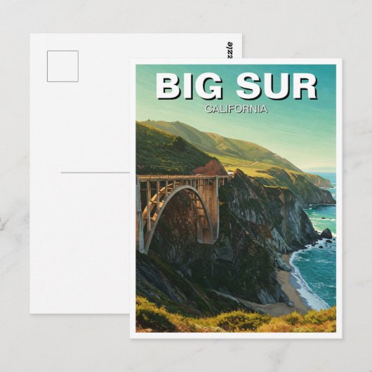 Big Sur California Bixby Bridge reizen Briefkaart (Voorkant / Achterkant)
