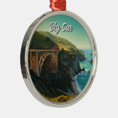 Big Sur California Bixby Bridge reizen Metalen Ornament (Rechts)