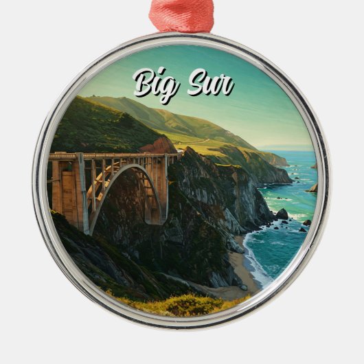 Big Sur California Bixby Bridge reizen Metalen Ornament (Voorkant)