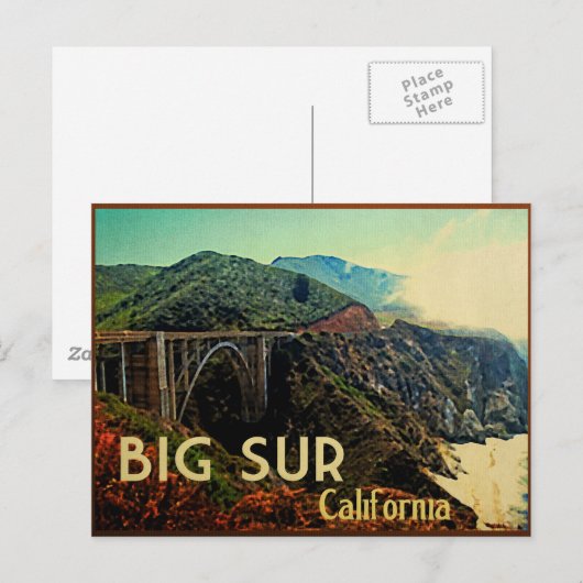 Big Sur California  Briefkaart (Voorkant / Achterkant)