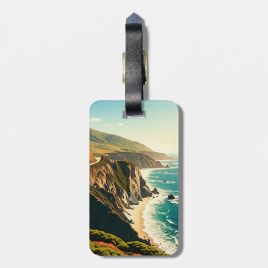 Big Sur California Central Coast Bagagelabel (Achterkant verticaal)