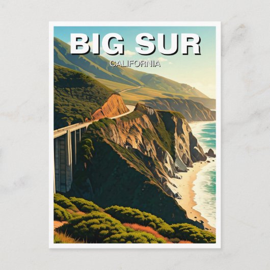 Big Sur California Central Coast Briefkaart (Voorkant)