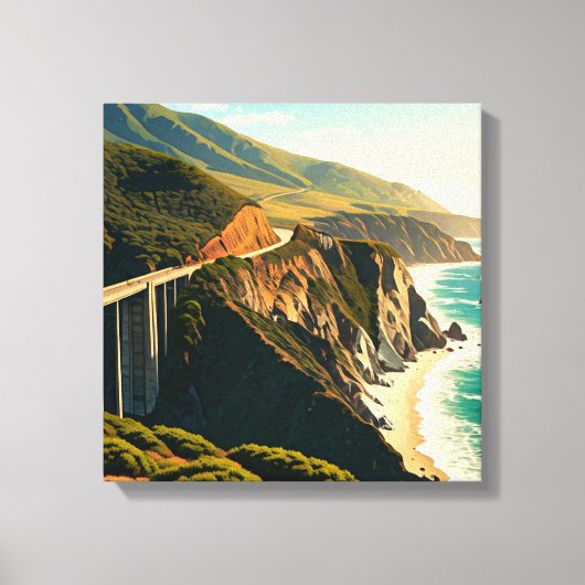 Big Sur California Central Coast Canvas Afdruk (Voorkant)