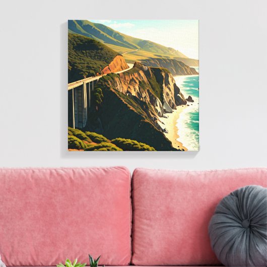 Big Sur California Central Coast Canvas Afdruk (Insitu (Woonkamer))