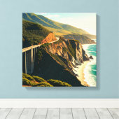 Big Sur California Central Coast Canvas Afdruk (Insitu (Houten vloer))