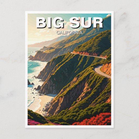 Big Sur California Central Coast Reizen Briefkaart (Voorkant)