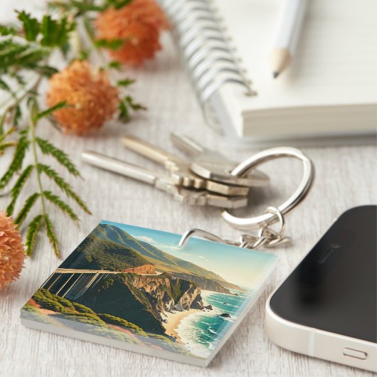 Big Sur California Central Coast Sleutelhanger (Voorkant Rechts)