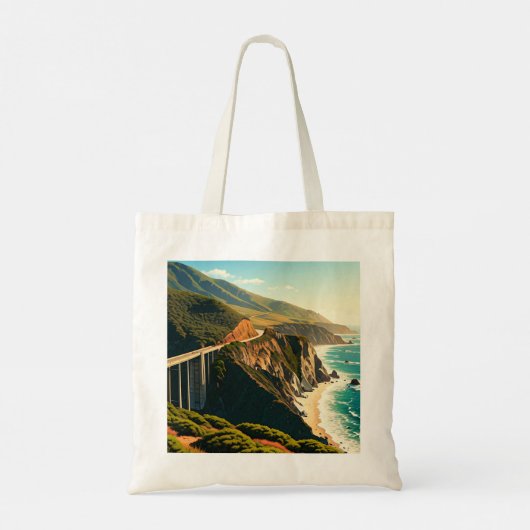 Big Sur California Central Coast Tote Bag (Achterkant)