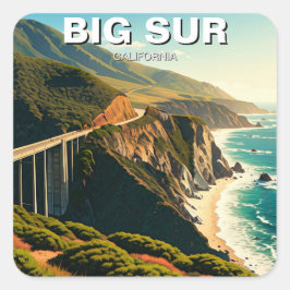 Big Sur California Central Coast Vierkante Sticker