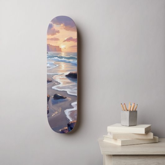 Big Sur, California Coastal Art Painting Persoonlijk Skateboard (Muurkunst)