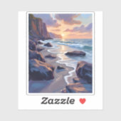 Big Sur, California Coastal Art Painting Sticker (Vel)