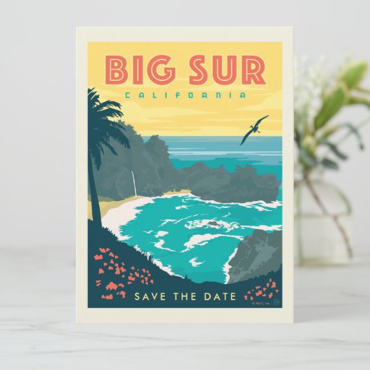 Big Sur California | Datum opslaan Save The Date (Staand voorkant)