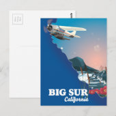 Big Sur California-kaart Briefkaart (Voorkant / Achterkant)