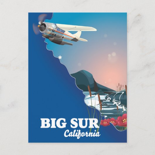Big Sur California-kaart Briefkaart (Voorkant)