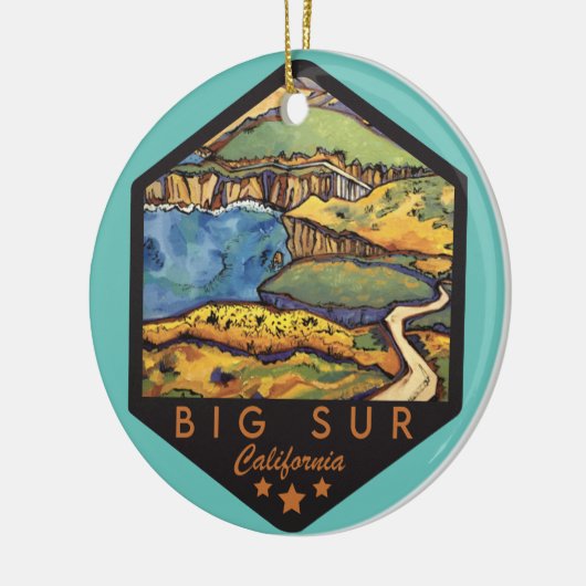 Big Sur California Keramisch Ornament (Links)
