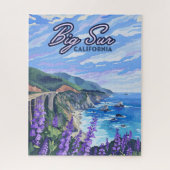Big Sur California Kustlijn Retro Westkust Legpuzzel (Verticaal)