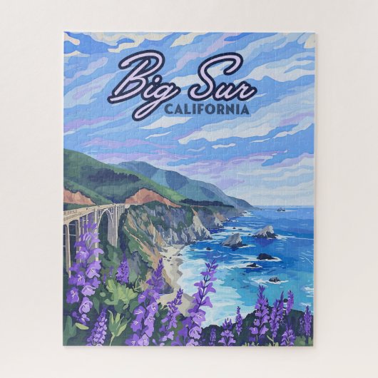 Big Sur California Kustlijn Retro Westkust Legpuzzel (Verticaal)