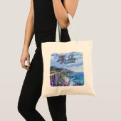 Big Sur California Kustlijn Retro Westkust Tote Bag (Voorkant (product))