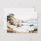 Big Sur, California Landscape Watercolor Wedding RSVP Kaartje (Achterkant)