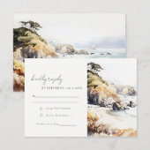 Big Sur, California Landscape Watercolor Wedding RSVP Kaartje (Voorkant / Achterkant)