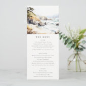 Big Sur, California Landscape Wedding Menu Card Kaart (Staand voorkant)