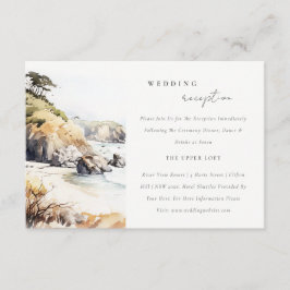 Big Sur, California Landscape Wedding Reception Informatiekaartje
