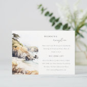 Big Sur, California Landscape Wedding Reception Informatiekaartje (Staand voorkant)