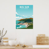 Big Sur California Natuur Travel Poster (Keuken)