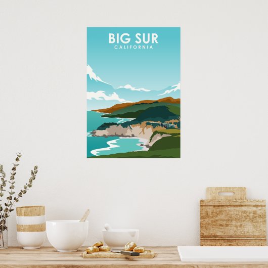 Big Sur California Natuur Travel Poster (Keuken)